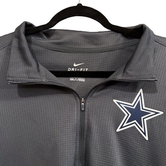 Nike Dri-Fit Dallas Cowboys Dark Gray Quarter-Zip Side 3XL - Picture 2 of 7